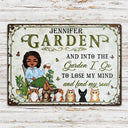 And Into The Garden I Go Gardening Cat Lovers - Garden Sign - Personalized Custom Classic Metal Signs