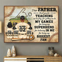 Baseball Dear Dad Thank You For Teaching Me - Father Gift - Personalized Custom Poster