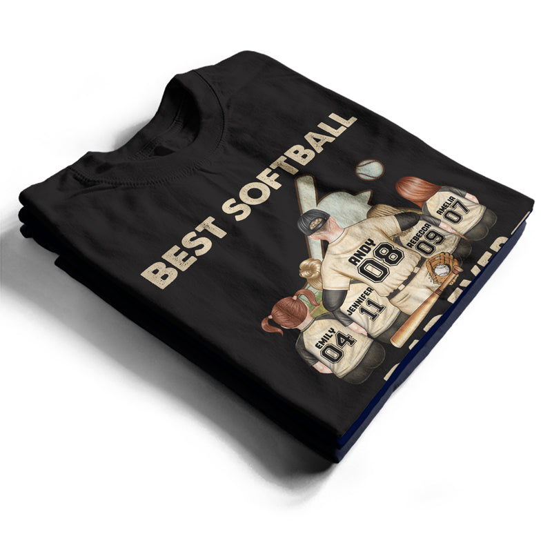 Best Softball Dad Ever - Father Gift - Personalized Custom T Shirt