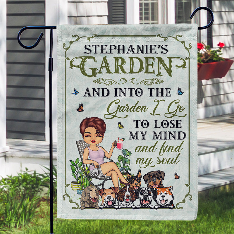 And Into The Garden I Go Gardening Dog Lovers - Garden Decor - Personalized Custom Flag