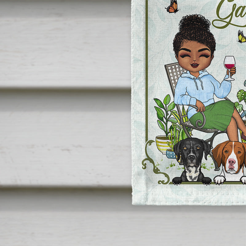 And Into The Garden I Go Gardening Dog Lovers - Garden Decor - Personalized Custom Flag