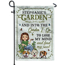 And Into The Garden I Go Gardening Dog Lovers - Garden Decor - Personalized Custom Flag