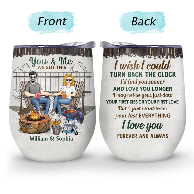 Grilling Backyard Family Couple The Day I Met You - Couple Gift - Personalized Custom Wine Tumbler