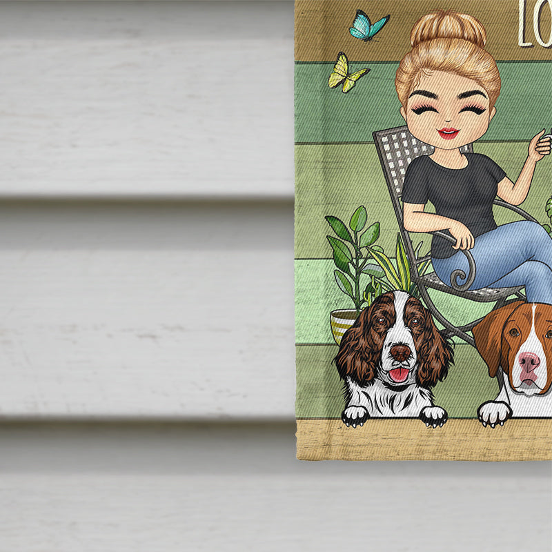 Once Upon A Time There Was A Girl Who Really Loved Dogs & Gardening - Personalized Custom Flag