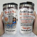 Family Chibi Couple Husband And Wife Drinking Buddies For Life - Couple Gift - Personalized Custom Triple 3 In 1 Can Cooler