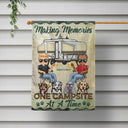 Making Memories One Campsite At A Time Dogs Camping Husband Wife - Couple Gift - Personalized Custom Flag