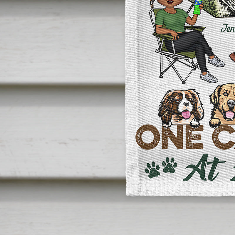 Making Memories One Campsite At A Time Dogs Camping Husband Wife - Couple Gift - Personalized Custom Flag