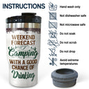 Camping Family Best Friends Weekend Forecast Camping With A Good Chance Of Drinking - Camping Gift - Personalized Custom Triple 3 In 1 Can Cooler