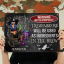 Warning Witch Property Trespassers Will Be Used As Ingredients In The Brew - Gift For Witches - Personalized Custom Classic Metal Signs