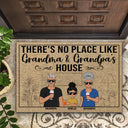 There's No Place Like Grandma & Grandpa's House Grandparents Couple - Family Gift - Personalized Custom Doormat