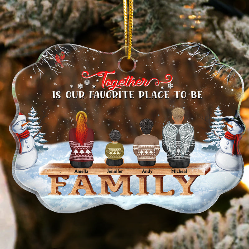 Family Where Begins And Love Never Ends - Memorial Gift - Christmas Gift - Personalized Custom Medallion Acrylic Ornament