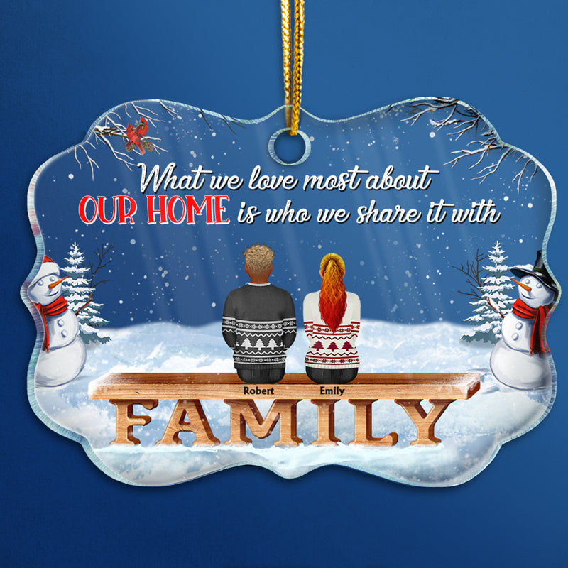 Family Where Begins And Love Never Ends - Memorial Gift - Christmas Gift - Personalized Custom Medallion Acrylic Ornament