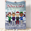 Side By Side Or Miles Apart Sisters And Brothers, Best Friends - Christmas Gift - Personalized Custom Fleece Blanket