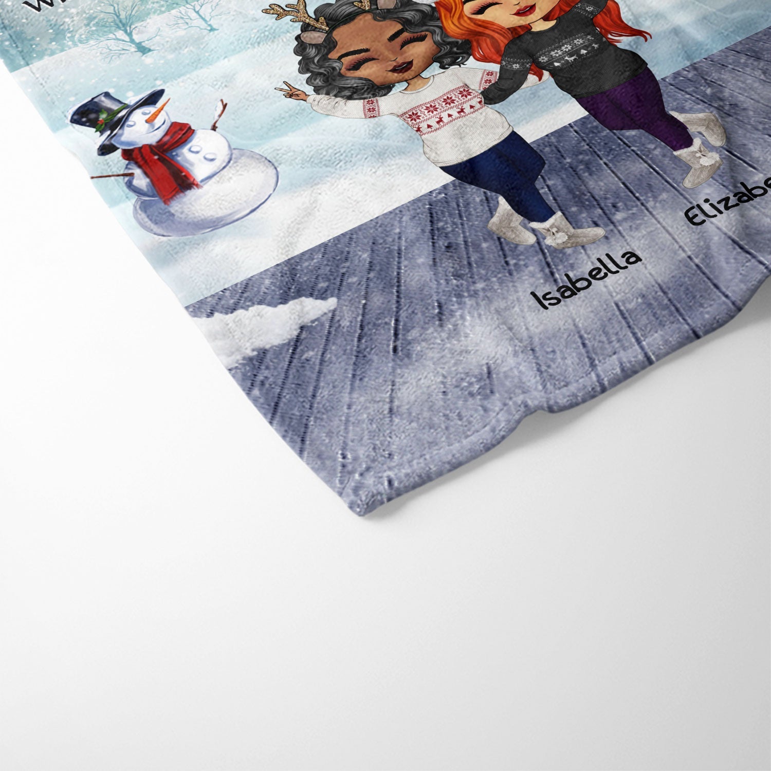 Side By Side Or Miles Apart Sisters And Brothers, Best Friends - Christmas Gift - Personalized Custom Fleece Blanket