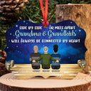 Family Side By Side Or Miles Apart Grandparents & Grandkids - Christmas Gift For Family - Personalized Custom Aluminum Ornament