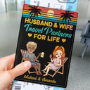 Husband And Wife Travel Partners For Life Beach Traveling Couple - Personalized Custom Passport Cover, Passport Holder