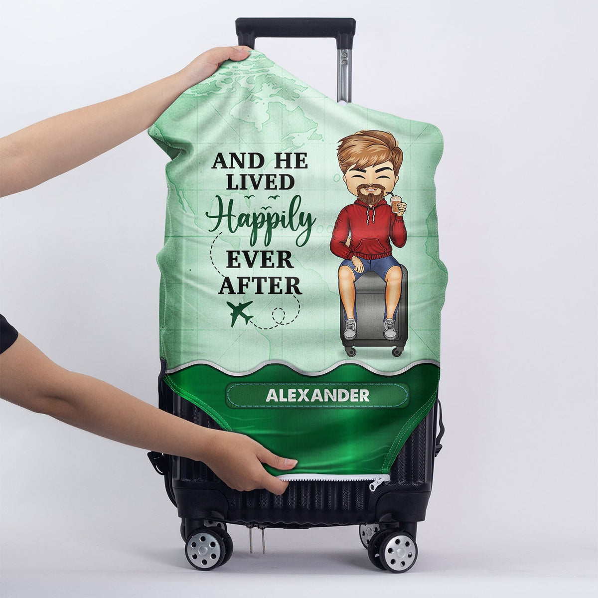 Just A Girl Boy Chibi Who Loves Traveling - Birthday Gift For Him, Her, Vacation Lovers - Personalized Custom Luggage Cover