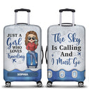 Just A Girl Boy Chibi Who Loves Traveling - Birthday Gift For Him, Her, Vacation Lovers - Personalized Custom Luggage Cover