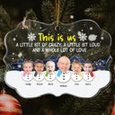 Custom Photo Lovely Grandkids Face This Is Us A Little Of Crazy - Christmas Gift For Grandparents, Parents - Personalized Medallion Acrylic Ornament