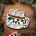 Merry Christmas Hot Chocolate Marshmallows - Christmas Gift For Family, Pet Lovers - Personalized 2-Layered Wooden Ornament