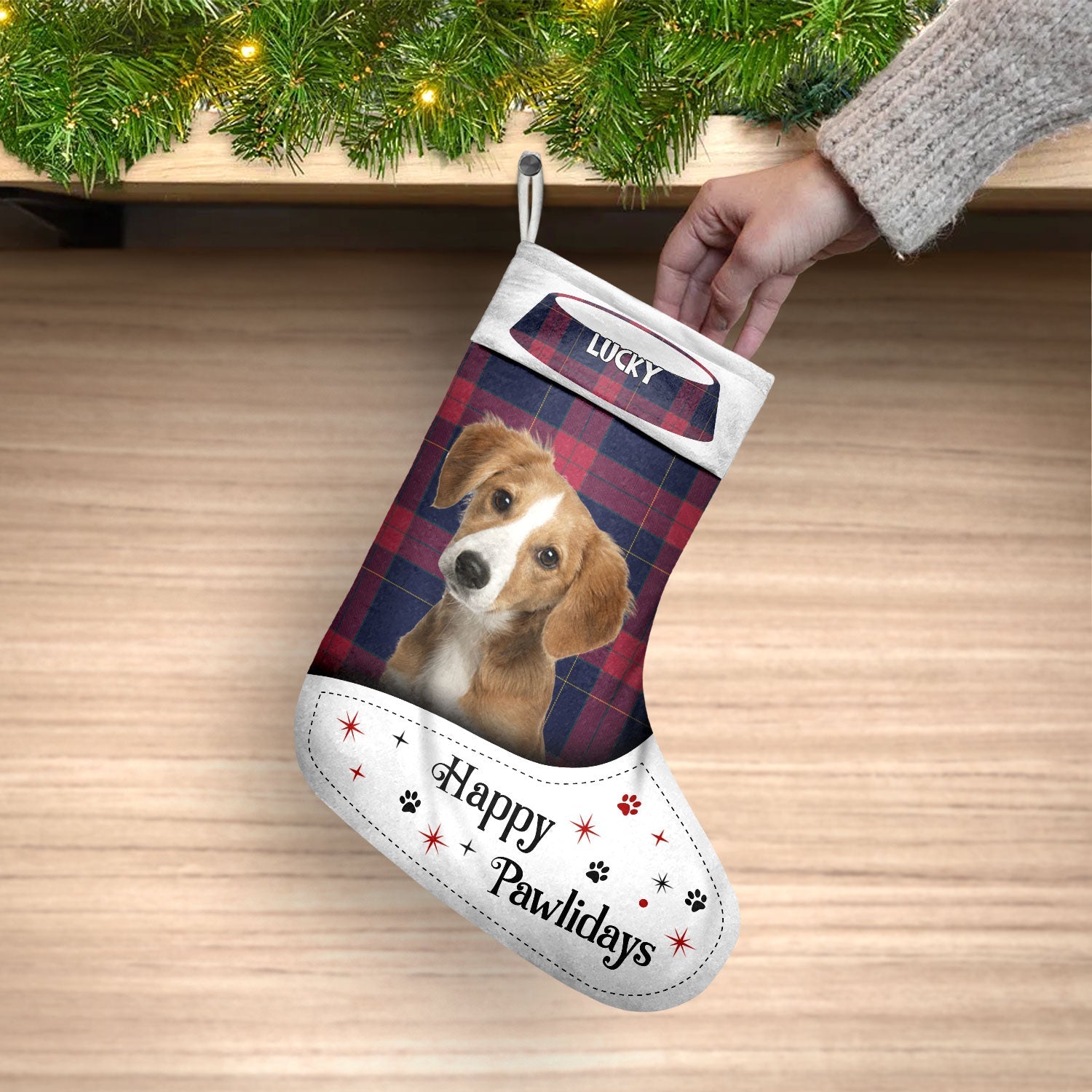 Custom Photo Dog Cat Dear Santa Define Naughty - Christmas Gift For Pet Lovers - Personalized Christmas Stocking