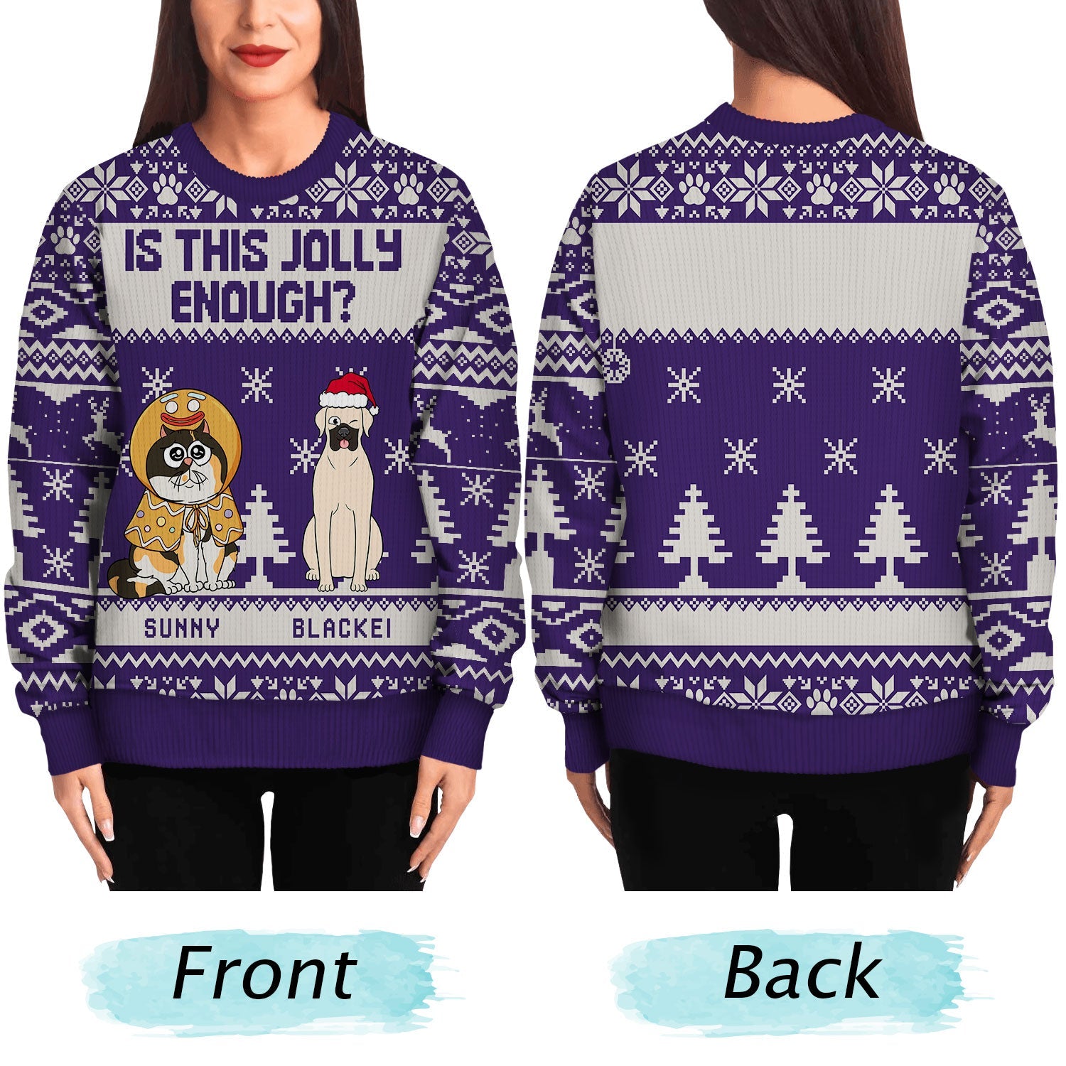 Is This Jolly Enough - Christmas Gift For Dog, Cat, Pet Lovers - Personalized Unisex Ugly Sweater