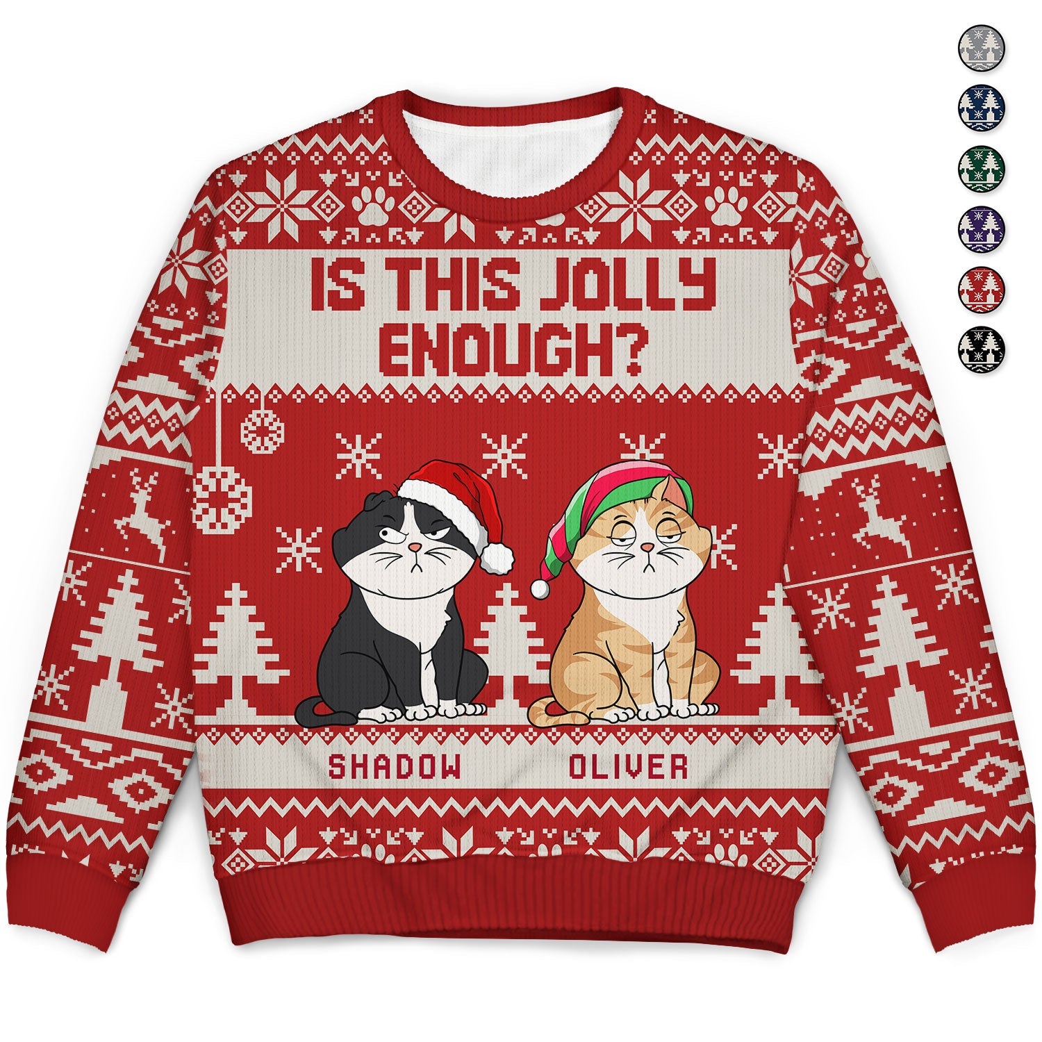 Is This Jolly Enough - Christmas Gift For Dog, Cat, Pet Lovers - Personalized Unisex Ugly Sweater