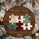 Family Puzzle - Christmas Gift For Family - Personalized 2-Layered Wooden Ornament