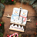 S'more Snowman Family - Christmas Gift For Family - Personalized 2-Layered Wooden Ornament