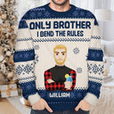 Sibling Rules - Christmas Gift For Sister, Brother, Siblings, Family - Personalized Unisex Ugly Sweater