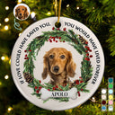 Custom Photo Dogs Cats If Love Could Have Saved You - Christmas Memorial Gift For Pet Lovers - Personalized Circle Ceramic Ornament