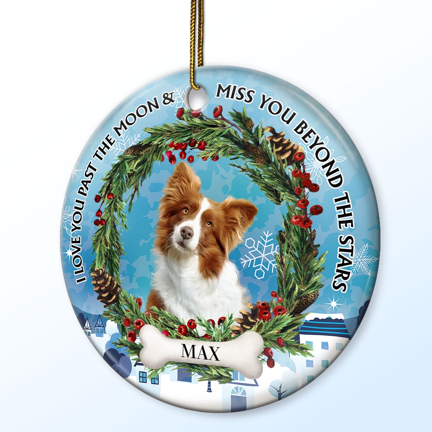 Custom Photo Dogs Cats If Love Could Have Saved You - Christmas Memorial Gift For Pet Lovers - Personalized Circle Ceramic Ornament