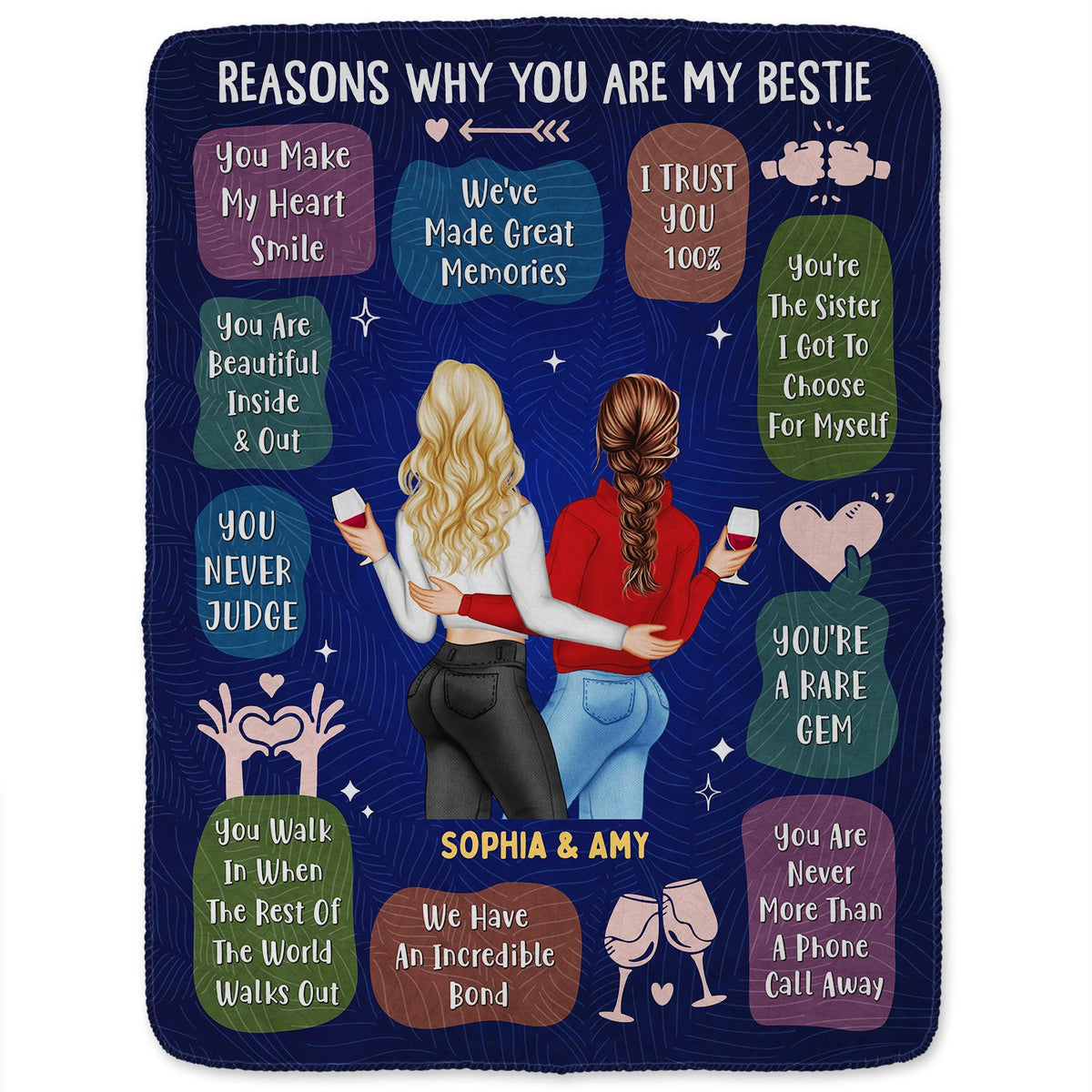 Reasons Why You Are My Bestie - Holiday, Birthday, Loving Gift For Friends, Colleagues - Personalized Fleece Blanket