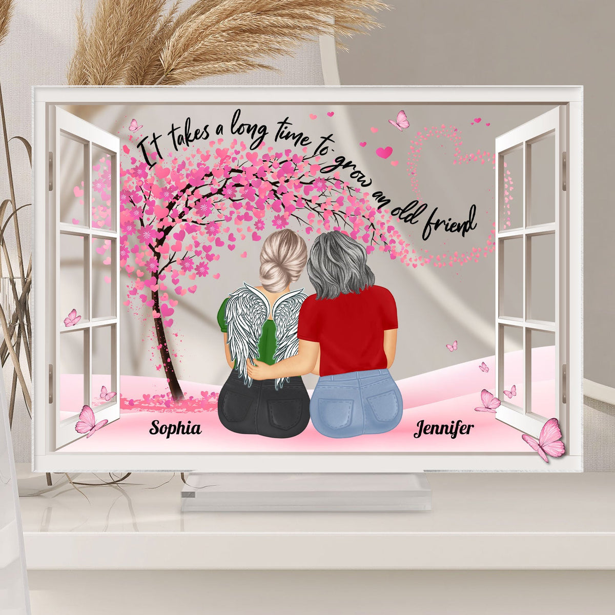 It Takes A Long Time To Grow An Old Friend - Birthday, Loving, Holiday Gift For Bestie, Soul Sister - Personalized Horizontal Rectangle Acrylic Plaque