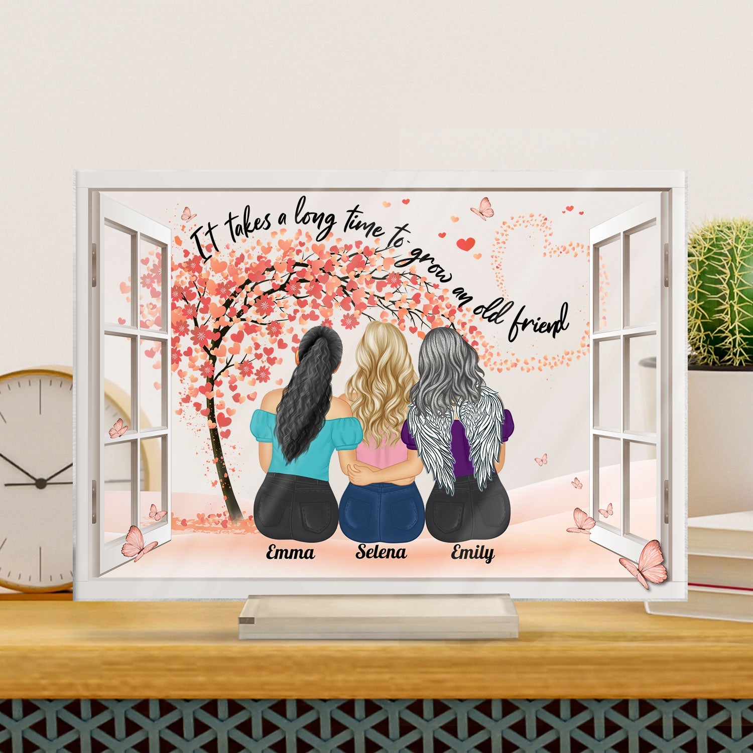 It Takes A Long Time To Grow An Old Friend - Birthday, Loving, Holiday Gift For Bestie, Soul Sister - Personalized Horizontal Rectangle Acrylic Plaque