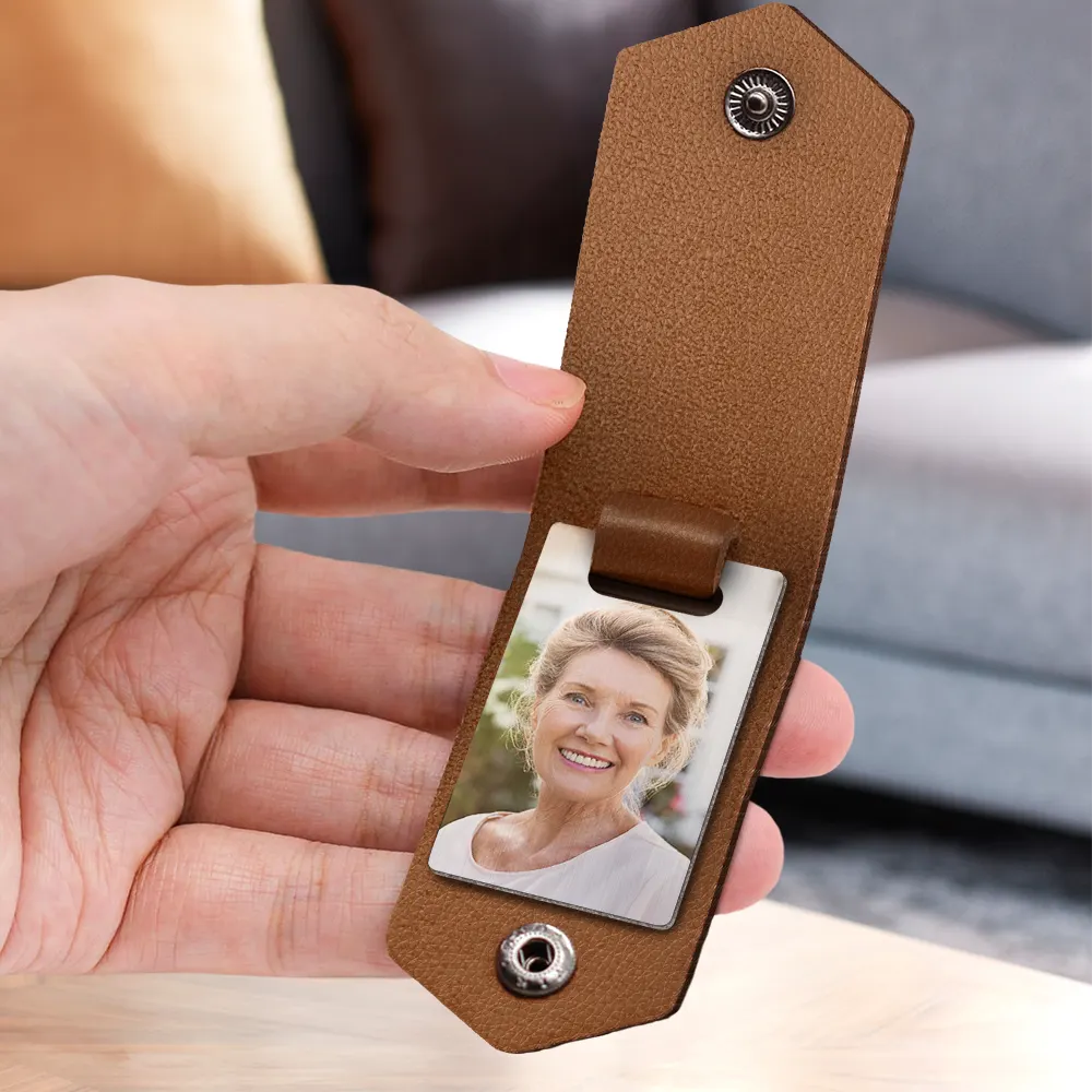 Custom Photo I'll Carry You - Memorial Gift For Mom, Dad, Family, Siblings, Friends - Personalized Leather Photo Keychain