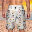 Custom Photo Best Papa Ever Trophy Dad - Personalized Unisex Beach Shorts