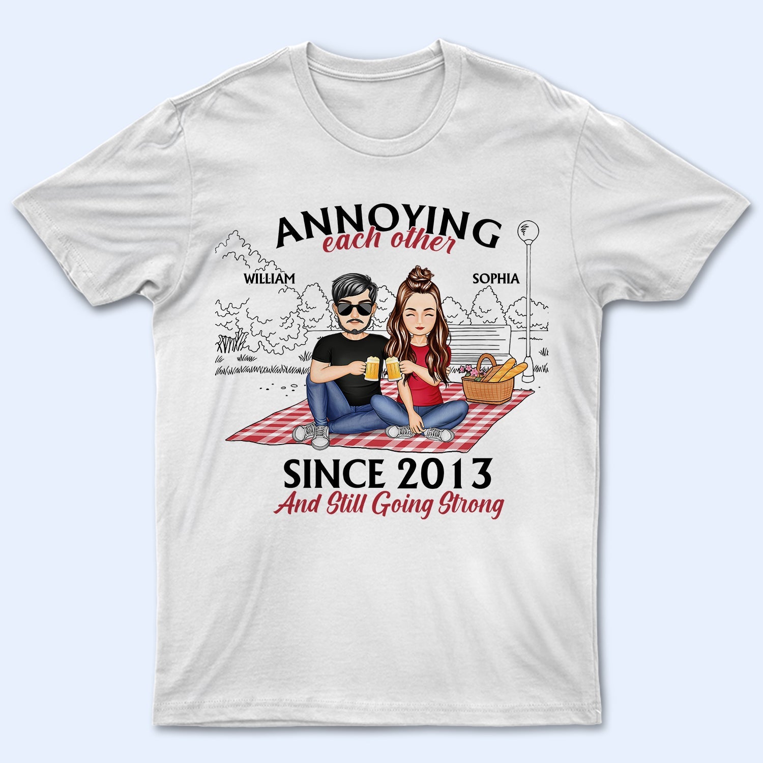 Annoying Each Other Still Going Strong Cartoon - Birthday, Anniversary, Loving Gift For Couple, Husband, Wife, Parents - Personalized T Shirt