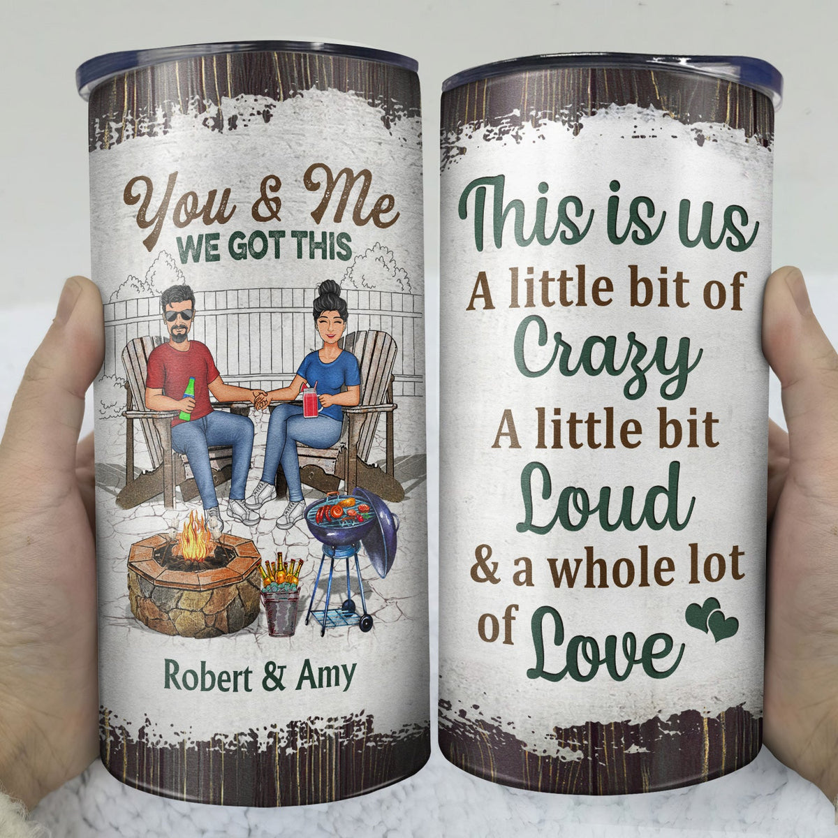 Husband And Wife Drinking Buddies For Life - Loving Gift For Couples - Personalized Custom 4 In 1 Can Cooler Tumbler