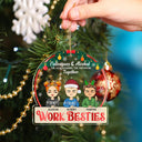 Work Besties You Are The Reason I Don't Punch People - Christmas Gifts For Colleagues, Coworker, Friends - Personalized Custom Shaped Acrylic Ornament