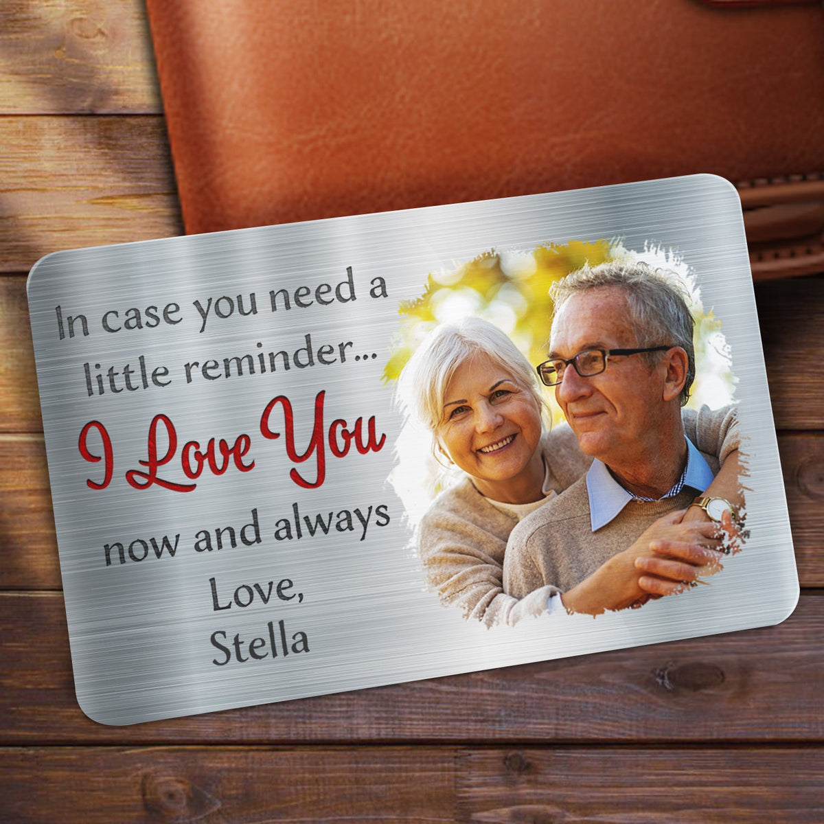 Custom Photo In Case You Need A Little Reminder - Gift For Couples, Husband, Wife - Personalized Aluminum Wallet Card