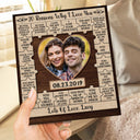 Custom Photo 20 Reasons I Love You - Loving, Anniversary Gift For Couple, Spouse, Husband, Wife - Personalized 2-Layered Wooden Plaque With Stand