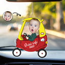 Custom Photo Drive Safe Daddy - Birthday, Loving Gift For Dad, Father, Papa, Grandpa - Personalized Acrylic Car Hanger