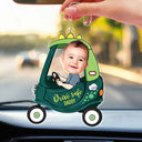 Custom Photo Drive Safe Daddy - Birthday, Loving Gift For Dad, Father, Papa, Grandpa - Personalized Acrylic Car Hanger