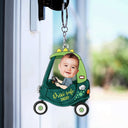 Custom Photo Drive Safe Daddy - Birthday, Loving Gift For Dad, Father, Papa, Grandpa - Personalized Acrylic Keychain