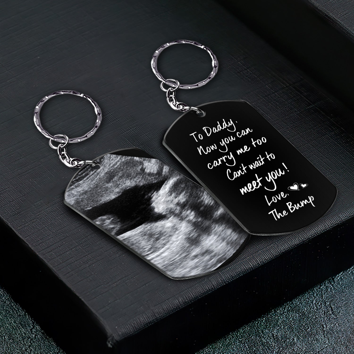 Custom Photo To Daddy Now You Can Carry Me Too - Gift For Dad, Father, New Parents - Personalized Aluminum Keychain