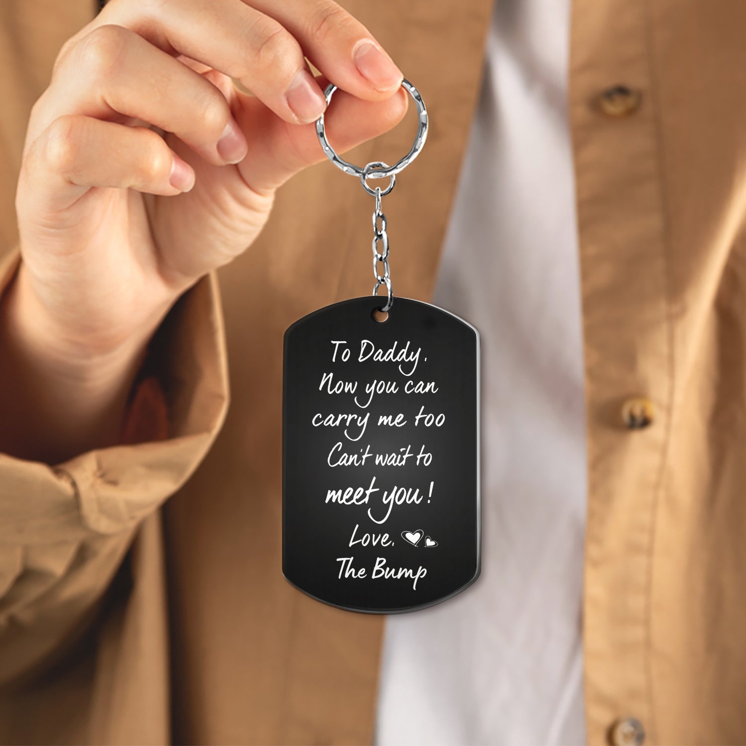 Custom Photo To Daddy Now You Can Carry Me Too - Gift For Dad, Father, New Parents - Personalized Aluminum Keychain