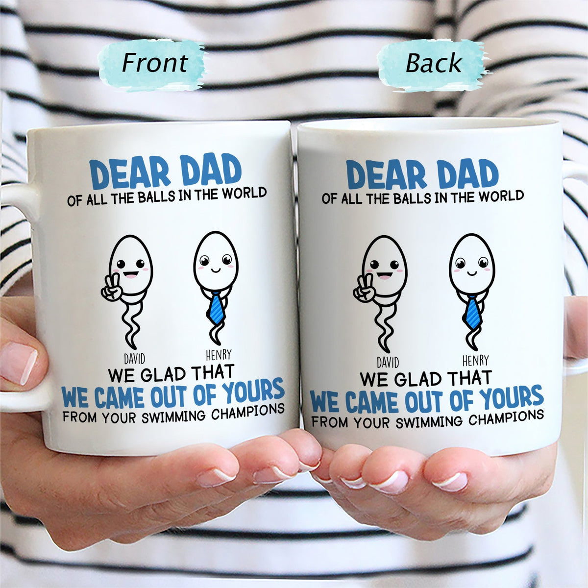 Of All The Balls In The World - Funny Gift For Dad, Father, Grandpa - Personalized Mug