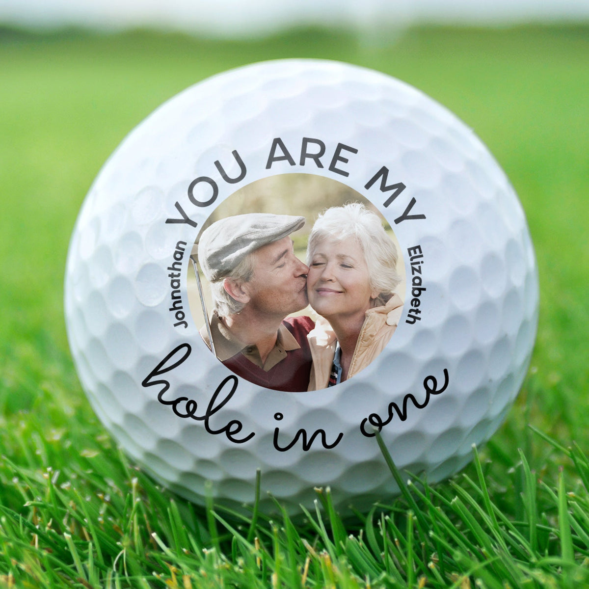 Custom Photo My Hole In One - Gift For Golf Lover, Golfer, Husband, Boyfriend, Dad, Couples - Personalized Golf Ball