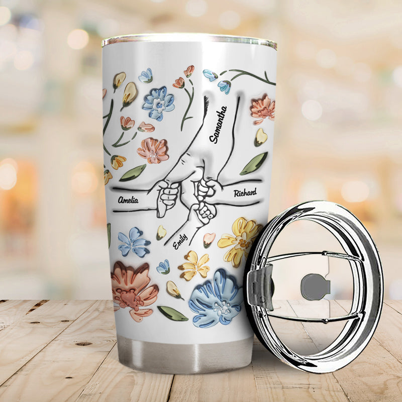 Hand In Hand, I Will Always Protect You - Gift For Mom, Grandma - 3D Inflated Effect Printed Cup, Personalized Tumbler